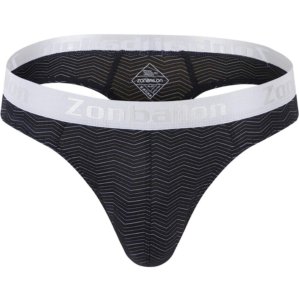ZONBAILON Mens Sexy Thong Underwear G-String Jock-Straps Brief with Ball Pouch